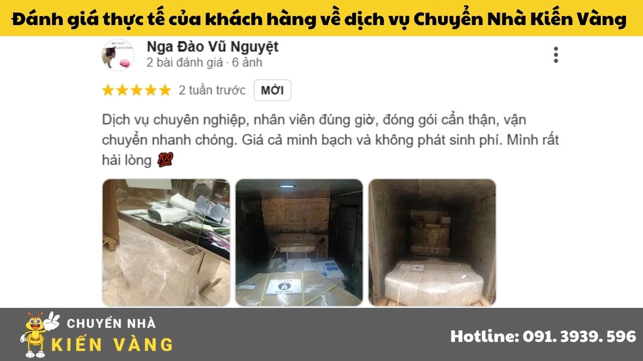 Dịch vụ chuyển nhà trọn gói tại căn hộ chung cư VRG River View 6 Đánh giá thực tế của khách hàng về dịch vụ Chuyển Nhà Kiến Vàng
