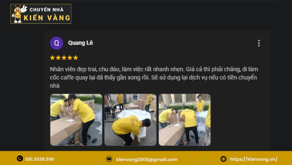 Quy trình vận chuyển nhà Xã Kim Anh tại Chuyển nhà Kiến Vàng
