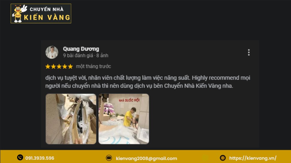 Quy trình vận chuyển nhà Xã Kim Anh tại Chuyển nhà Kiến Vàng