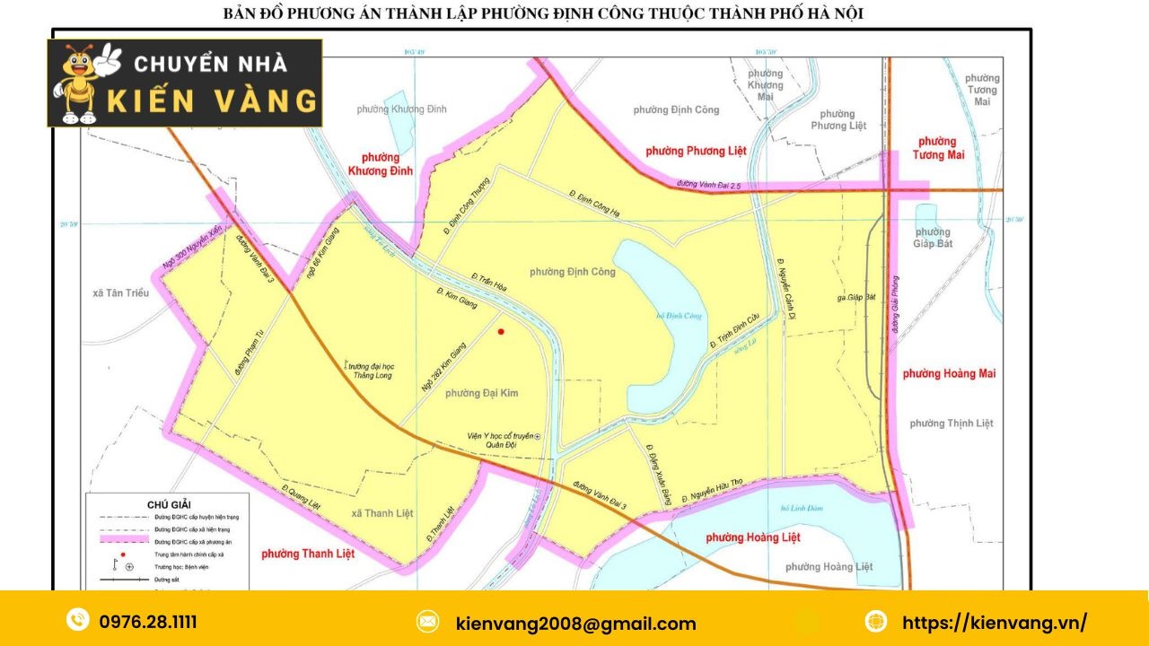 Dịch vụ taxi tải tại phường Định Công – Chuyển Nhà Kiến Vàng 1 Giới thiệu chung về khu vực Định Công