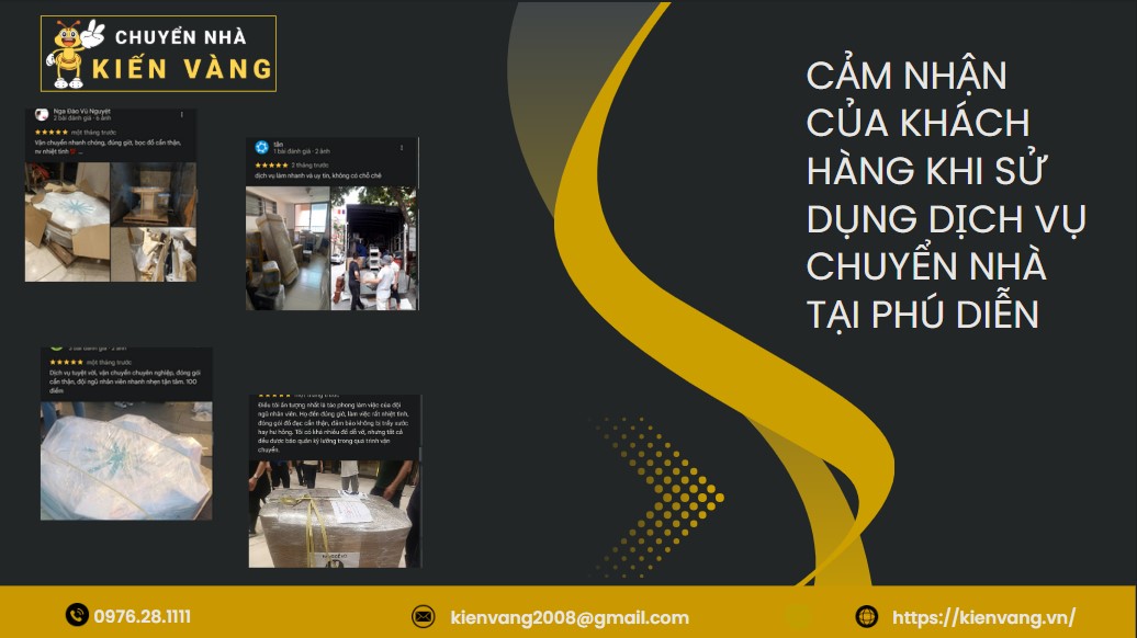 Chuyển Nhà Trọn Gói Tại Phường Phú Diễn 5 Cảm nhận của khách hàng khi sử dụng dịch vụ chuyển nhà tại Phú Diễn