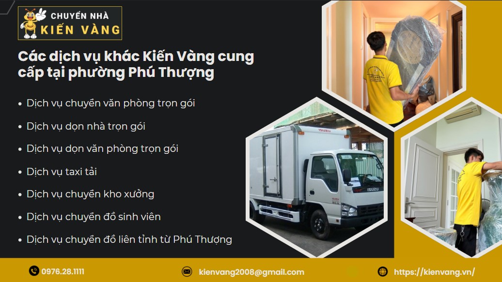 Chuyển nhà trọn gói Phường Phú Thượng 8 Các dịch vụ khác Kiến Vàng cung cấp tại phường Phú Thượng