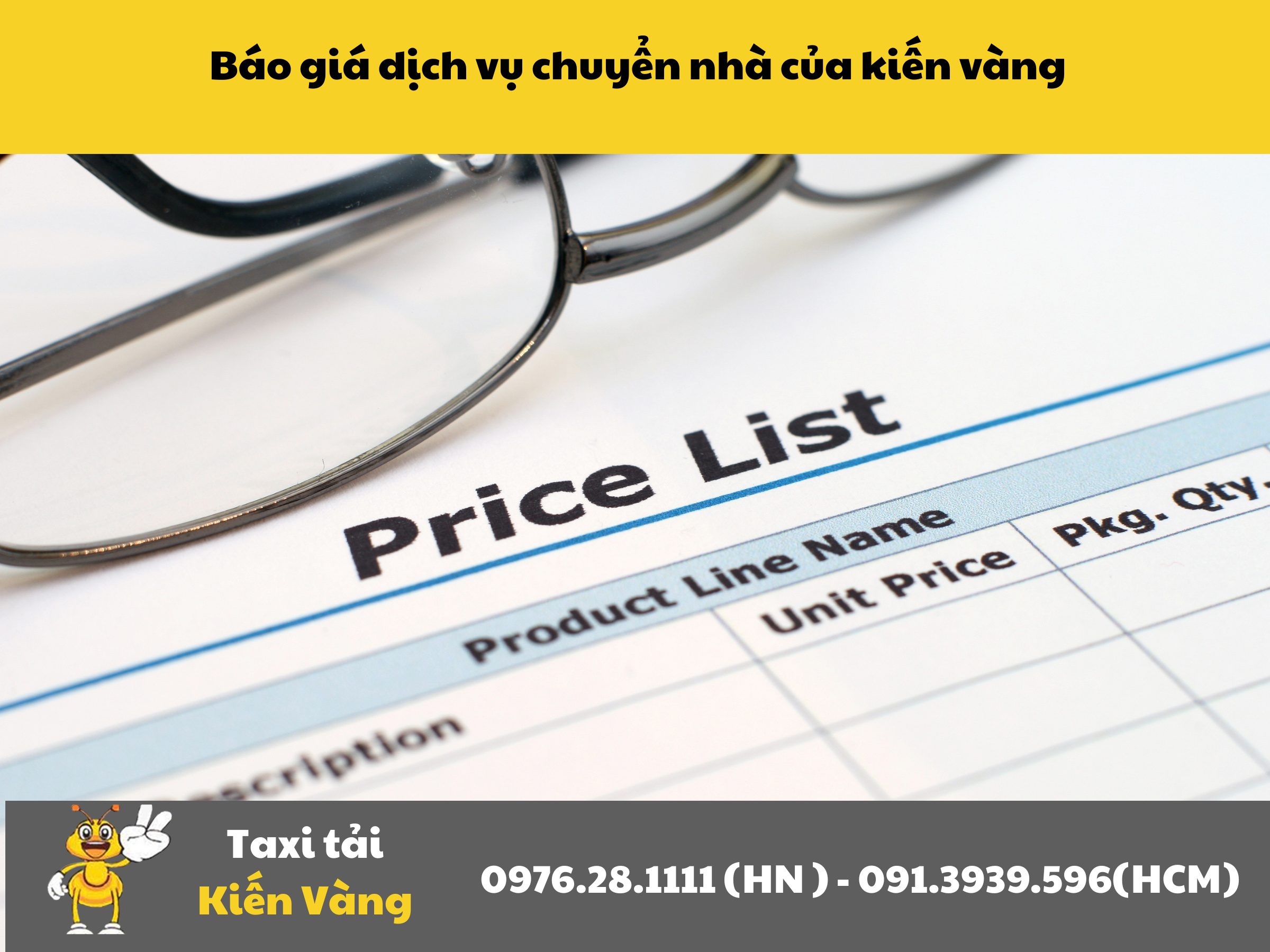 Bảng giá dịch vụ chuyển nhà